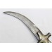 Tiger Head Wood Chip Handle Knife Blade Dagger Damascus Sakela Steel A718